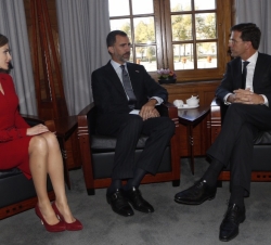 Sus Majestades los Reyes durante su encuentro con el Primer Ministro del Reino de los Países Bajos, Mark Rutte